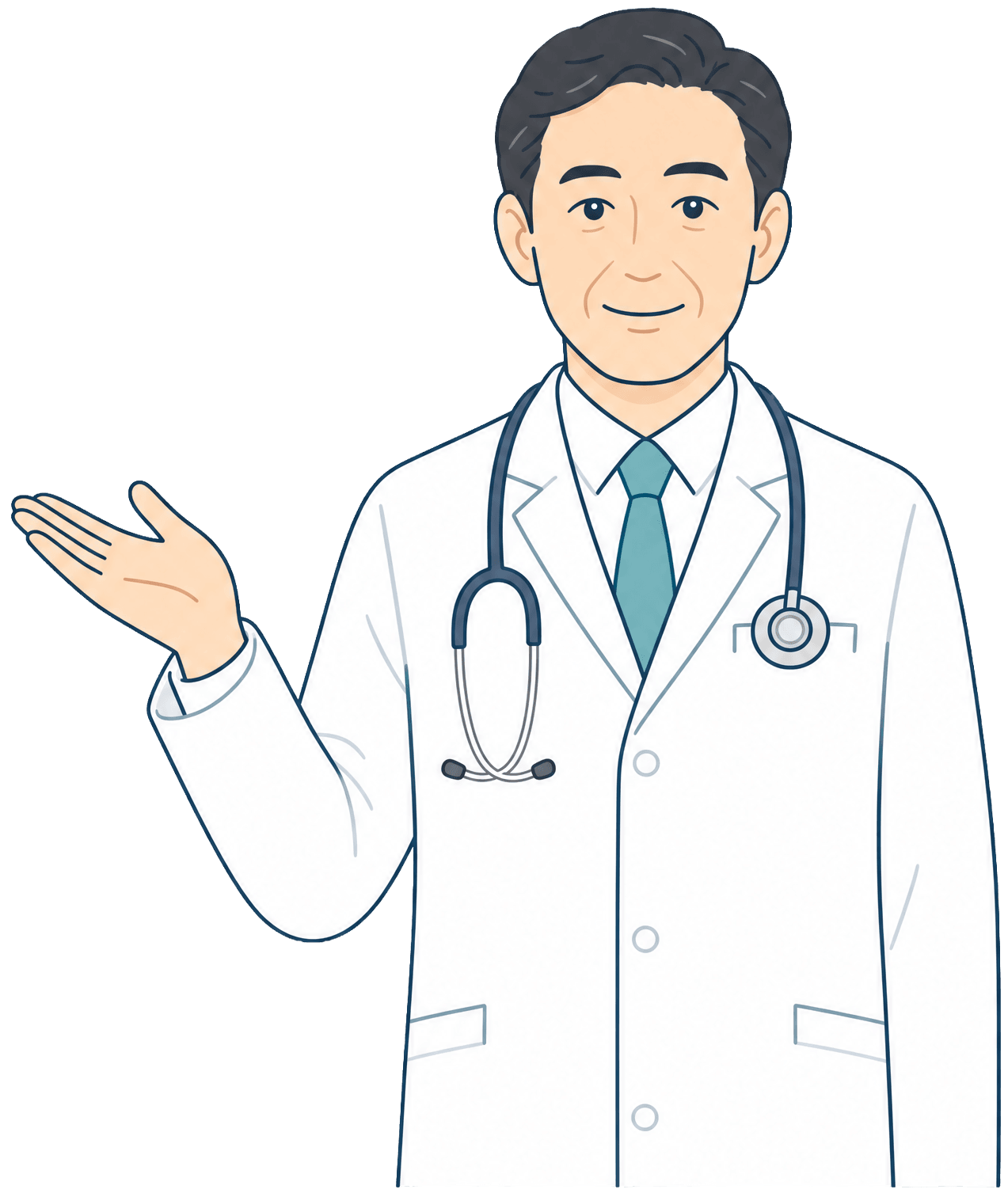 相談を案内する医師のイラスト